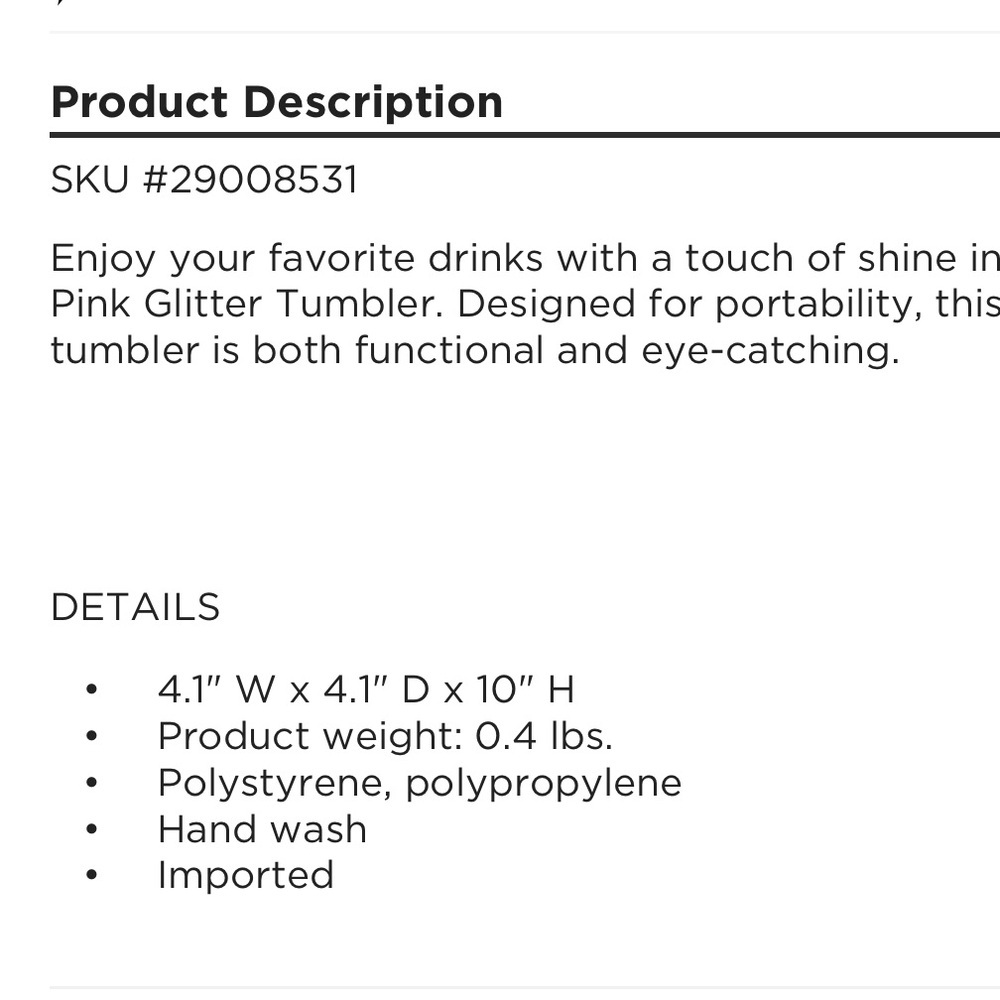 Pink Star Glitter Tumbler with Lid / Straw NEW - Picture 9 of 9